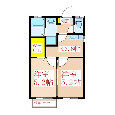 シティービュー福島　Ｂ棟の物件間取画像